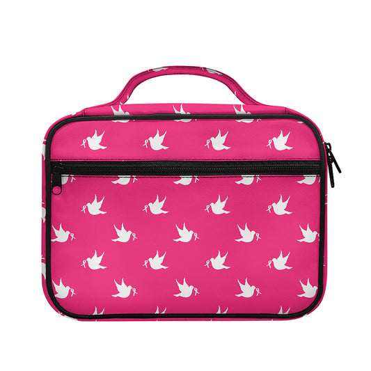 White Dove Breast Cancer Pattern Print Briefcase Bible Bag
