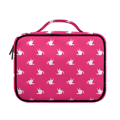 White Dove Breast Cancer Pattern Print Briefcase Bible Bag