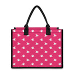 White Dove Breast Cancer Pattern Print Canvas Tote Bag