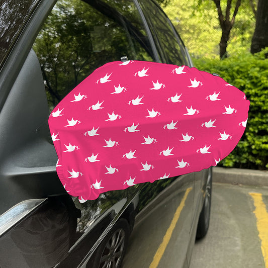 White Dove Breast Cancer Pattern Print Car Side Mirror Covers