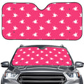 White Dove Breast Cancer Pattern Print Car Windshield Sun Shade