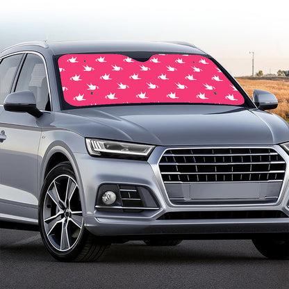 White Dove Breast Cancer Pattern Print Car Windshield Sun Shade
