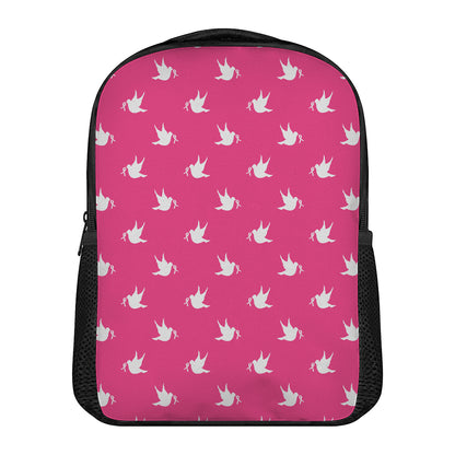 White Dove Breast Cancer Pattern Print Casual Backpack