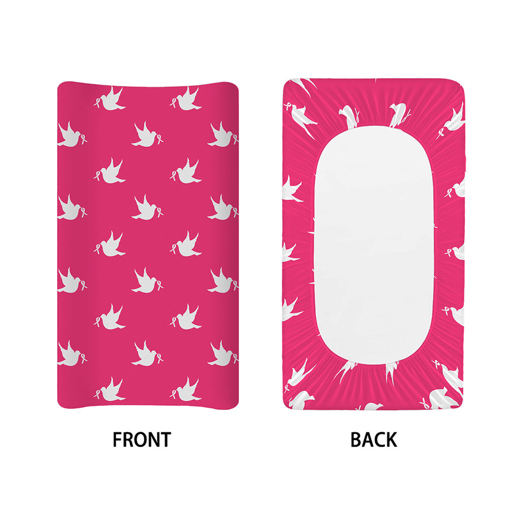 White Dove Breast Cancer Pattern Print Changing Pad Cover