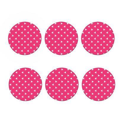 White Dove Breast Cancer Pattern Print Coaster Set