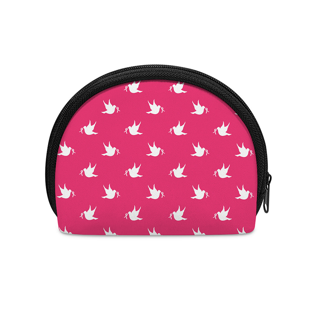 White Dove Breast Cancer Pattern Print Coin Purse