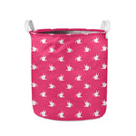 White Dove Breast Cancer Pattern Print Collapsible Laundry Basket
