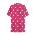 White Dove Breast Cancer Pattern Print Cotton Hawaiian Shirt