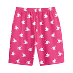 White Dove Breast Cancer Pattern Print Cotton Shorts