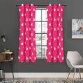 White Dove Breast Cancer Pattern Print Grommet Curtain Panels