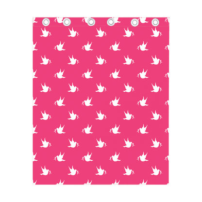 White Dove Breast Cancer Pattern Print Curtain