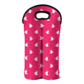 White Dove Breast Cancer Pattern Print Double Neoprene Wine Tote
