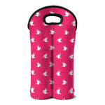 White Dove Breast Cancer Pattern Print Double Neoprene Wine Tote