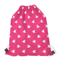 White Dove Breast Cancer Pattern Print Drawstring Bag