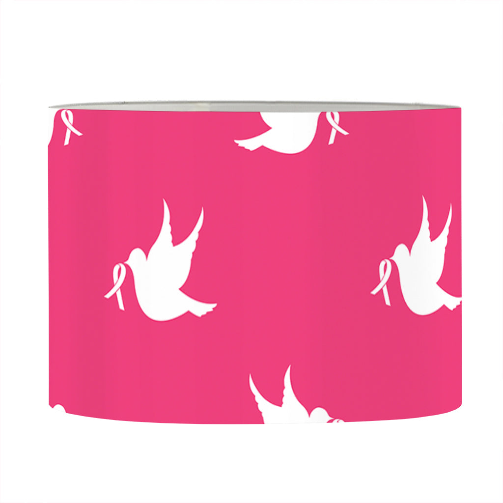 White Dove Breast Cancer Pattern Print Drum Lamp Shade