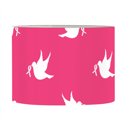 White Dove Breast Cancer Pattern Print Drum Lamp Shade