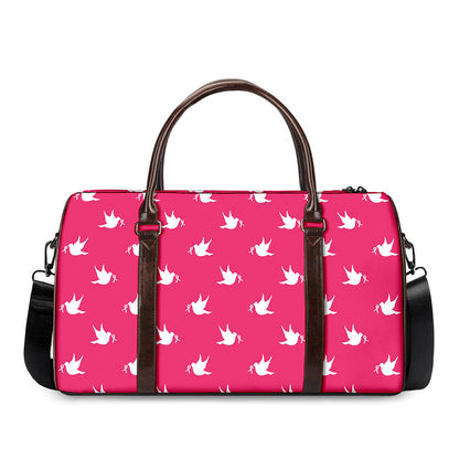 White Dove Breast Cancer Pattern Print Duffle Bag