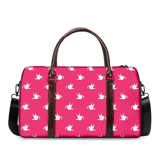 White Dove Breast Cancer Pattern Print Duffle Bag