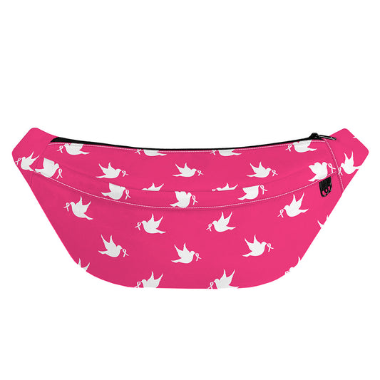 White Dove Breast Cancer Pattern Print Fanny Pack