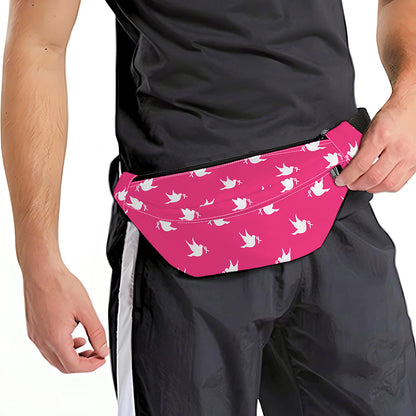 White Dove Breast Cancer Pattern Print Fanny Pack