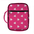 White Dove Breast Cancer Pattern Print Front Pocket Bible Bag