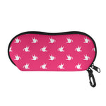 White Dove Breast Cancer Pattern Print Glasses Case