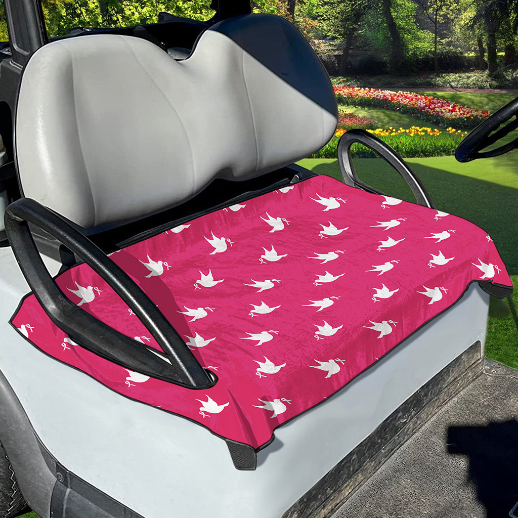 White Dove Breast Cancer Pattern Print Golf Cart Seat Cover