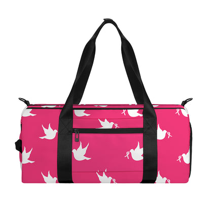 White Dove Breast Cancer Pattern Print Gym Bag