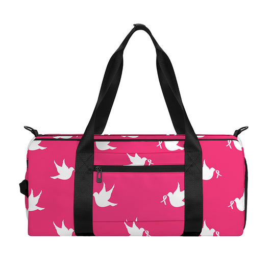 White Dove Breast Cancer Pattern Print Gym Bag