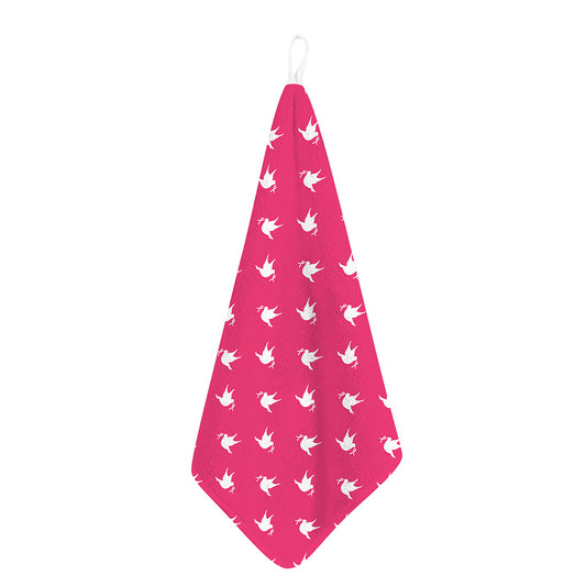 White Dove Breast Cancer Pattern Print Hand Towel