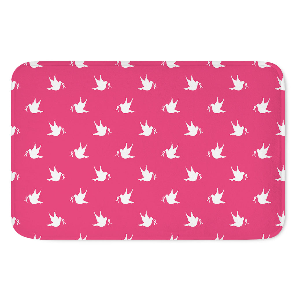 White Dove Breast Cancer Pattern Print Indoor Door Mat