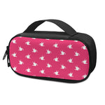 White Dove Breast Cancer Pattern Print Insulin Cooler Travel Case