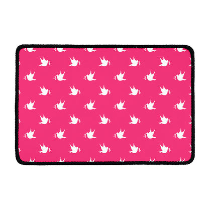 White Dove Breast Cancer Pattern Print Kitchen Mat