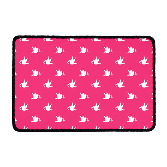 White Dove Breast Cancer Pattern Print Kitchen Mat