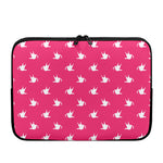 White Dove Breast Cancer Pattern Print Laptop Sleeve