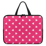 White Dove Breast Cancer Pattern Print Laptop Sleeve With Handle