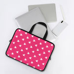 White Dove Breast Cancer Pattern Print Laptop Sleeve With Handle