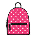 White Dove Breast Cancer Pattern Print Leather Backpack