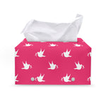 White Dove Breast Cancer Pattern Print Leather Tissue Box Cover