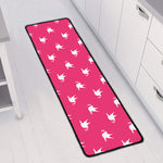 White Dove Breast Cancer Pattern Print Long Kitchen Mat
