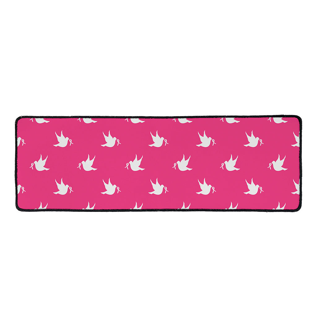 White Dove Breast Cancer Pattern Print Long Kitchen Mat