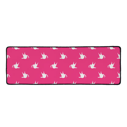White Dove Breast Cancer Pattern Print Long Kitchen Mat