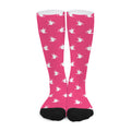 White Dove Breast Cancer Pattern Print Long Socks