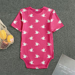 White Dove Breast Cancer Pattern Print Men's Bodysuit
