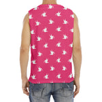 White Dove Breast Cancer Pattern Print Men's Fitness Tank Top