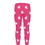 White Dove Breast Cancer Pattern Print Men's leggings
