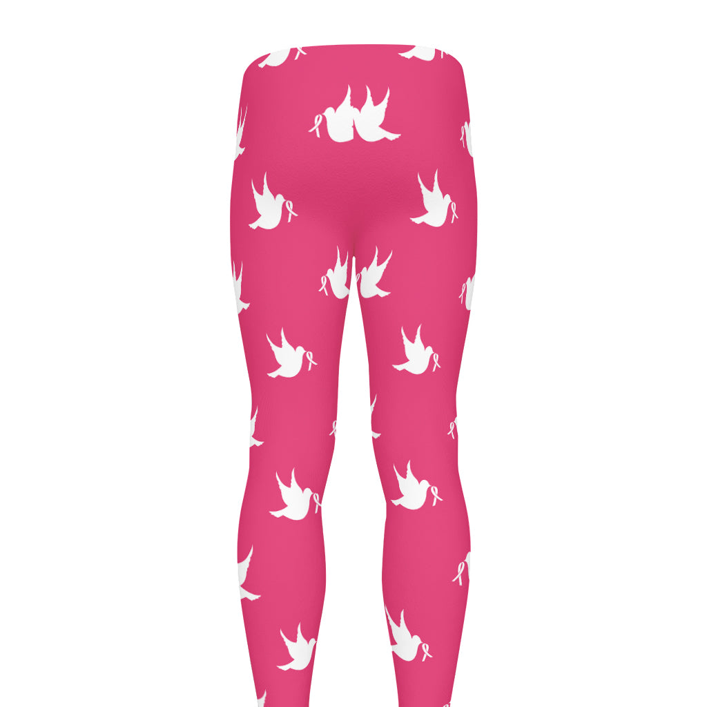 White Dove Breast Cancer Pattern Print Men's leggings