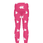 White Dove Breast Cancer Pattern Print Men's leggings