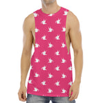 White Dove Breast Cancer Pattern Print Men's Muscle Tank Top