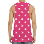 White Dove Breast Cancer Pattern Print Men's Muscle Tank Top